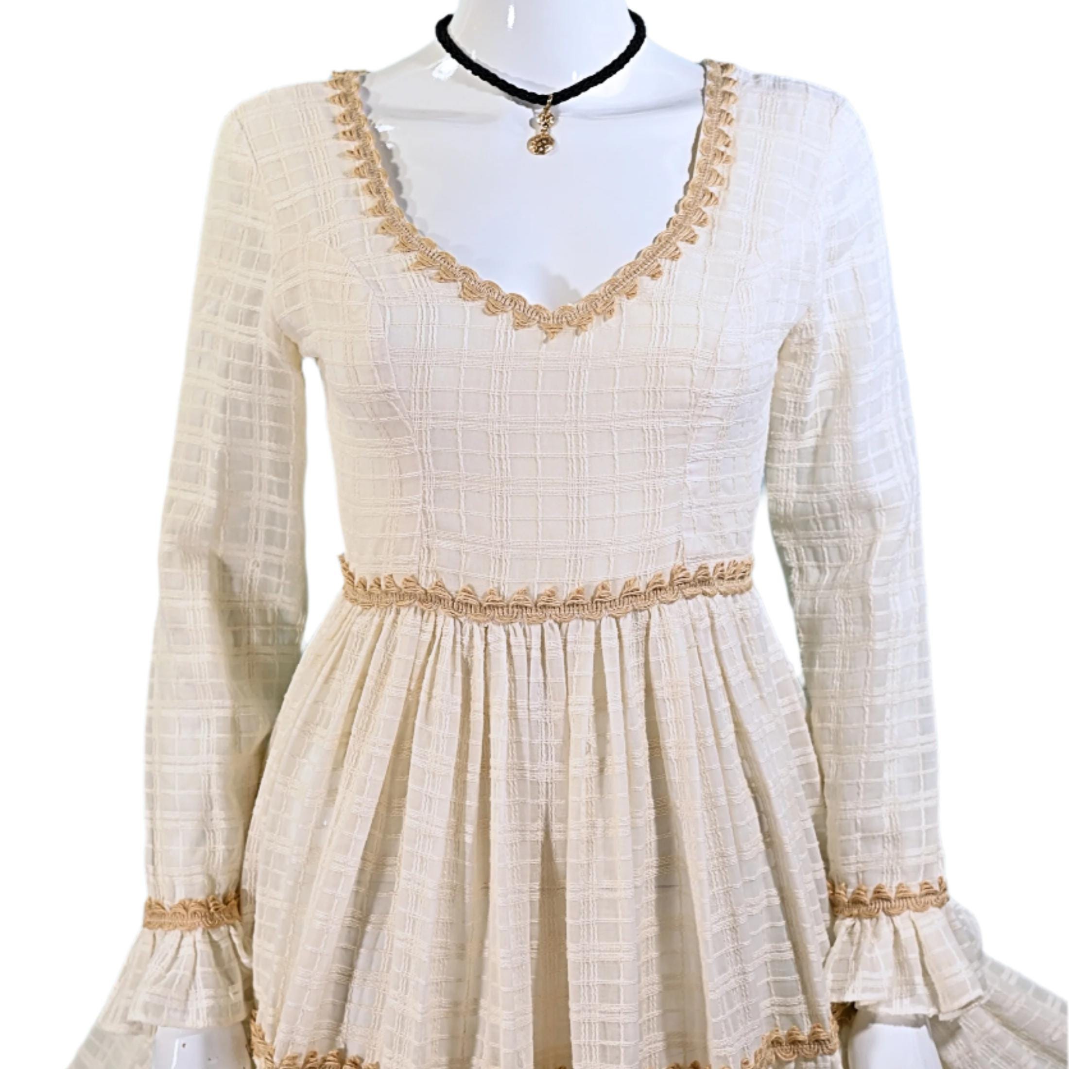 RARE Gunne Sax Black Label Cream Maxi Dress, 27" Waist S - Etsy