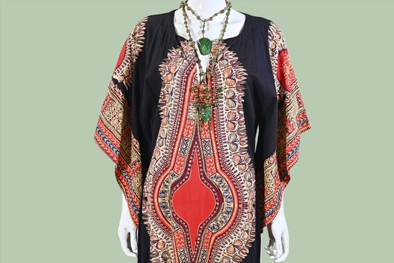 Spectacular Vintage 60s Caftan Bohemian Hippie Dr… - image 6