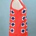 Vintage 70s Granny Square Crochet Top, Americana Cottagecore Handmade OOAK Vest main image 0