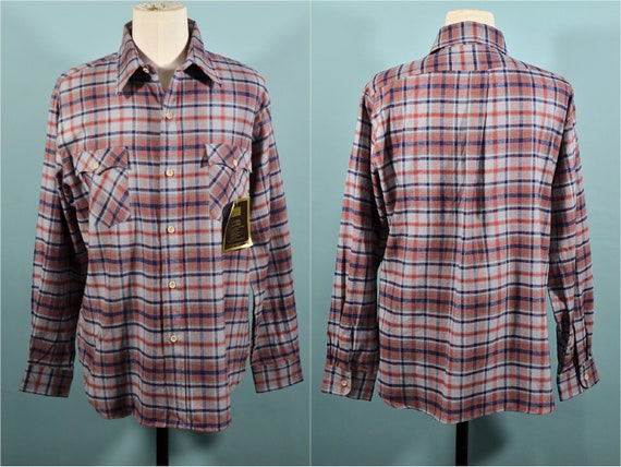 Vintage 70s/80s Plaid Shirt, Unworn w/Original Ta… - image 2