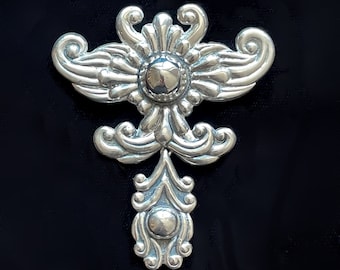 Vintage 40s Los Castillo Sterling Brooch/Pendant, #548 Taxco Mexico
