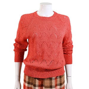Vintage 60s Orange Acrylic Pullover Sweater, Lilly of California M
