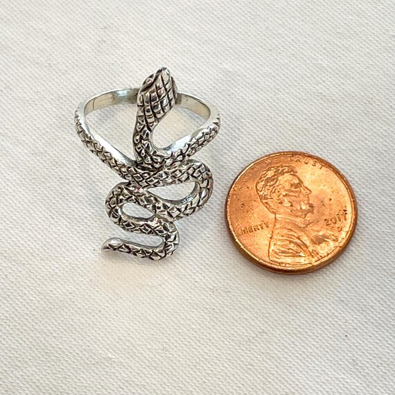 Sterling Silver Coiled Snake Ring, Southwestern E… - image 8