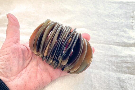 Unusual Vintage Tortoise Shell Statement Bracelet… - image 6