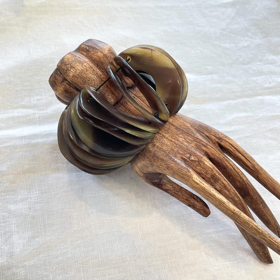 Unusual Vintage Tortoise Shell Statement Bracelet… - image 1