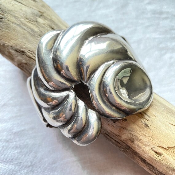 Vintage Los Ballesteros Sterling Silver Modernist Cuff Bracelet 