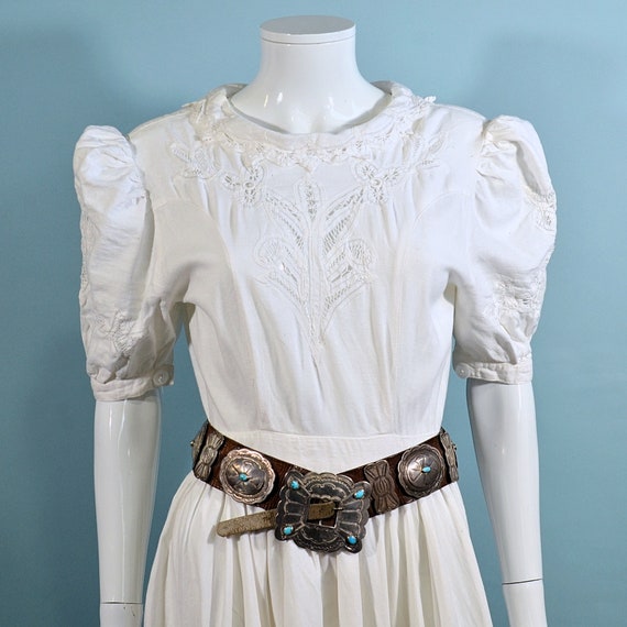 Vintage White Prairie Dress, Victorian Revival Cottag… - Gem