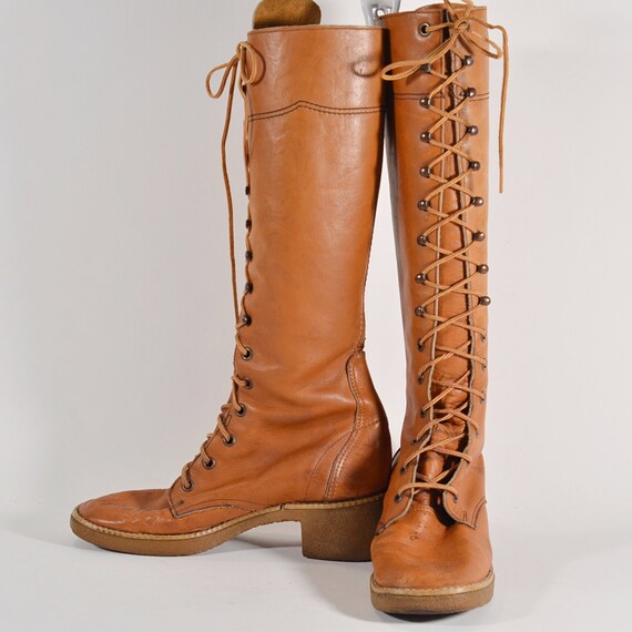 Vintage 60s/70s Lace Up Boots, Prairie Campus Gran