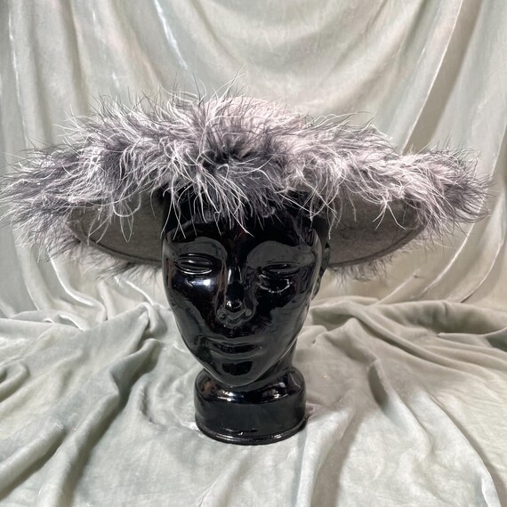 Vintage 60s Wool Hat With Ostrich Feathers - George Bellman  display picture 3
