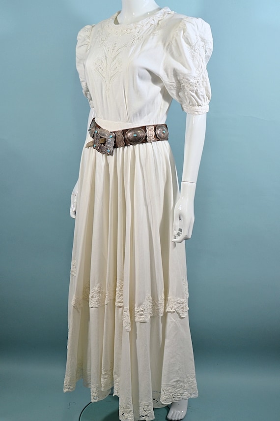 Vintage White Prairie Dress, Victorian Revival Cottag… - Gem