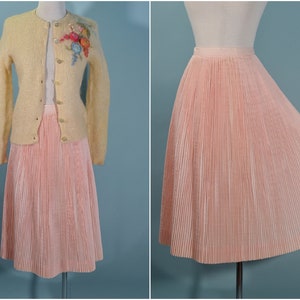 Barbara Field Vintage 50s Pink Accordion Pleat Skirt XS/S