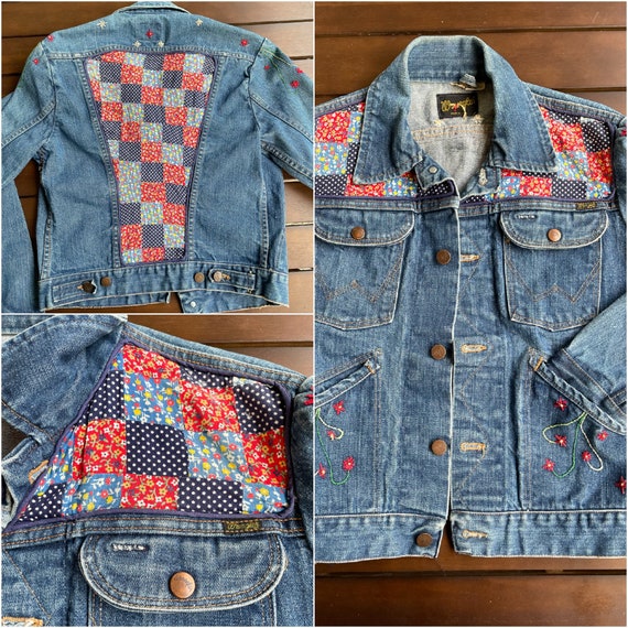Vintage 70s Wrangler Embroidered/genuine Patchwork Denim Vintage 70s Wrangler Embroidered/genuine Patchwork Denim