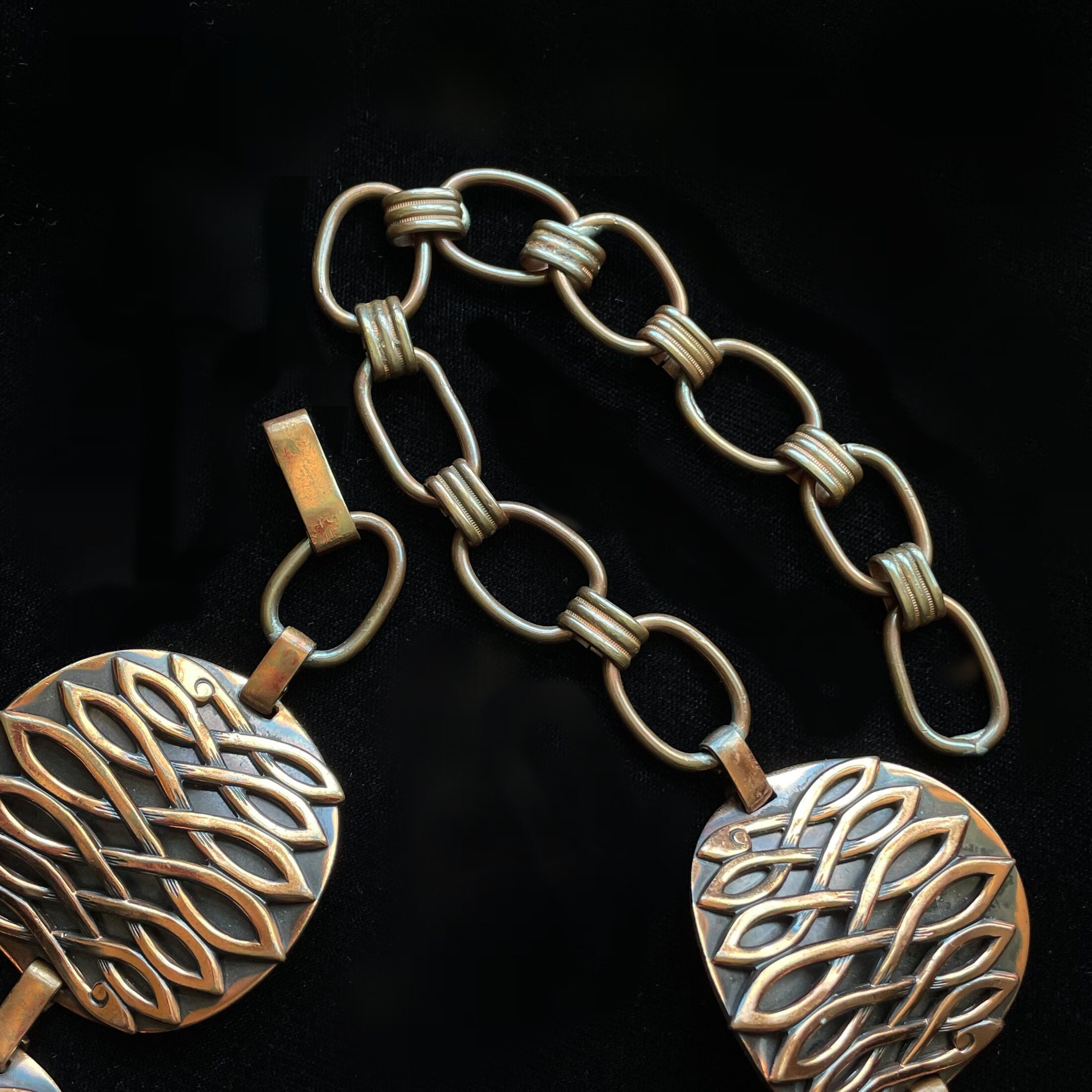 Copper disc link chain belt Ladies Metal Circle Chain Belt, Gold | 42 main image 4
