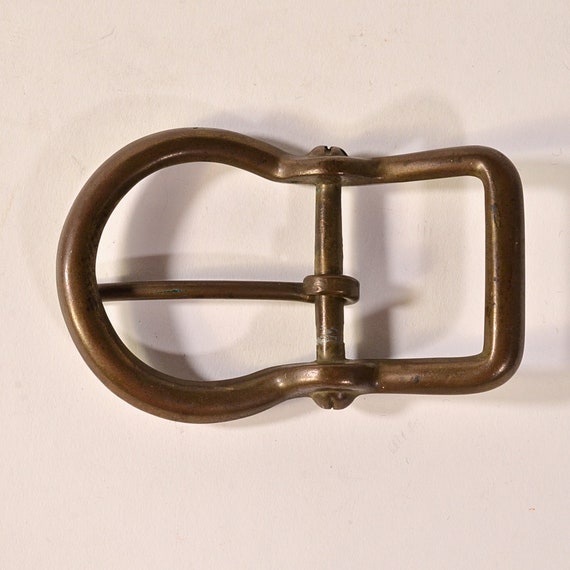 Vintage Large Brass Belt Buckle 4 1/2" L, 153 Gra… - image 4