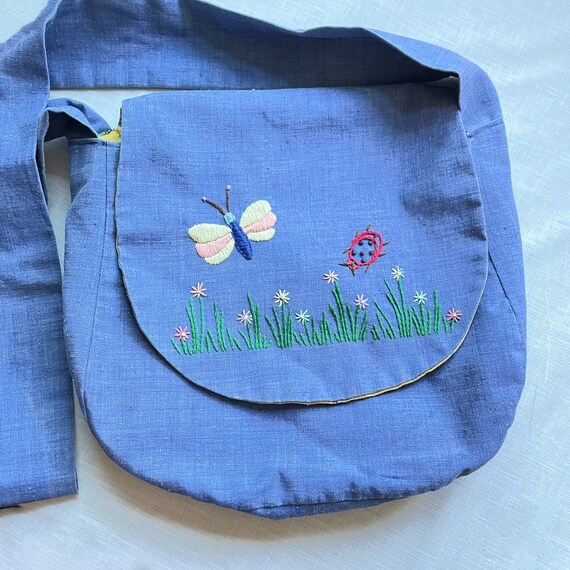 Vintage Handmade Embroidered Shoulder Bag Purse, … - image 6
