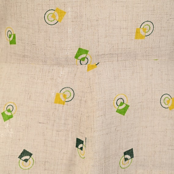 Vintage 60s/70s Linen Mini Dress, Geometric Print… - image 10