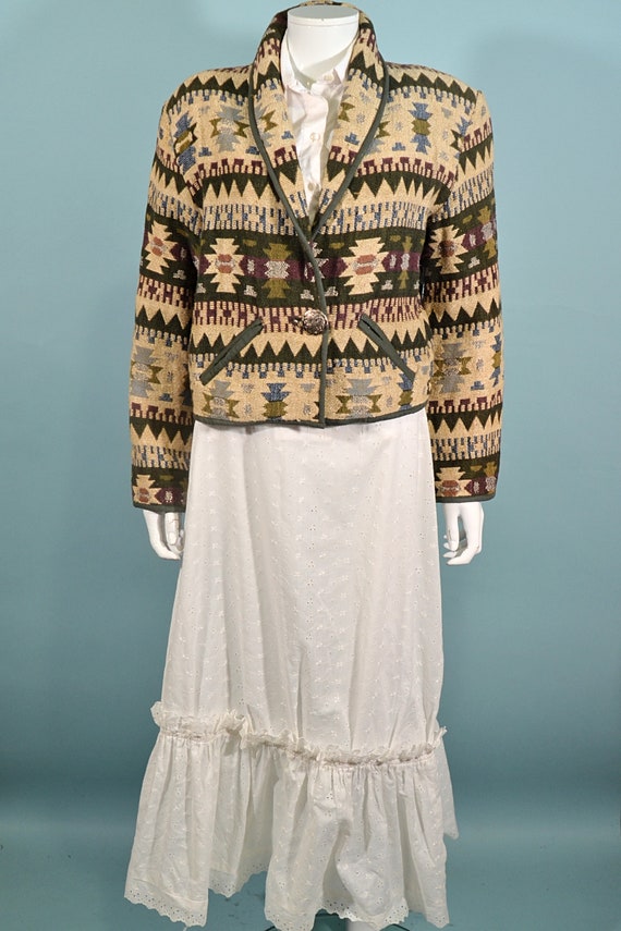 Vintage Cropped Southwestern Jacket, Tapestry Wes… - image 4