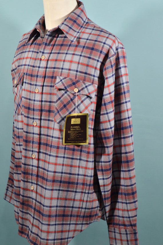 Vintage 70s/80s Plaid Shirt, Unworn w/Original Ta… - image 4