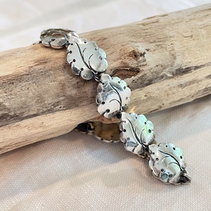 Vintage Niels Erik From, 925 Sterling Danish Modernist Small Leaf Bracelet