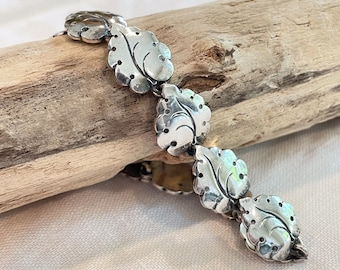 Vintage Niels Erik From, 925 Sterling Danish Modernist Small Leaf Bracelet