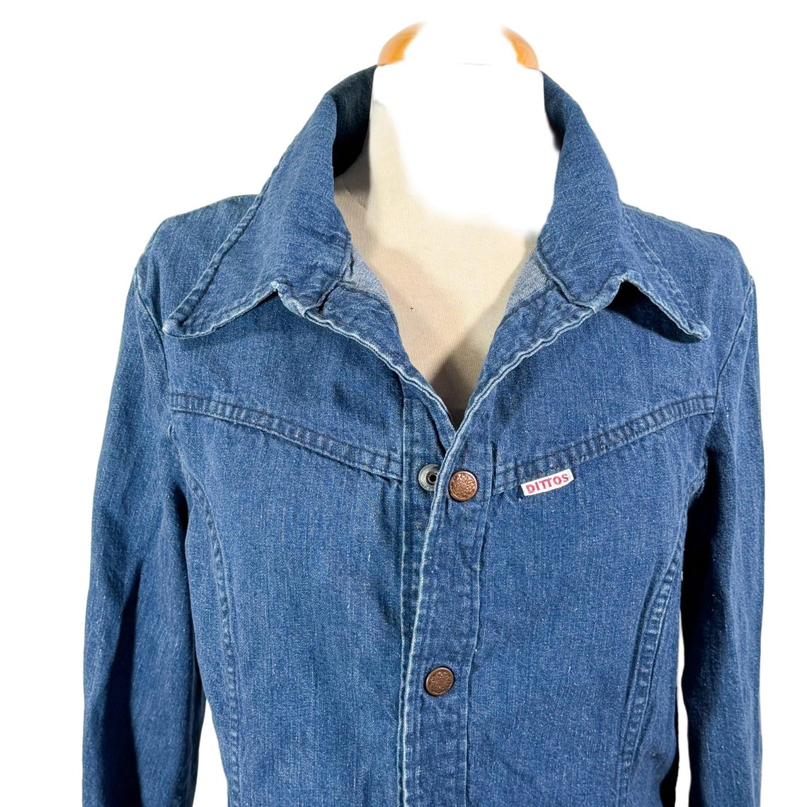 Ditto Vintage 60s Denim Fitted Shirt S, foto 2 de 5