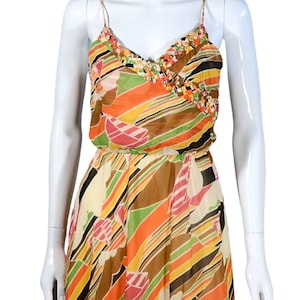 70s Spaghetti Strap Nautical Sailboat Dress S
