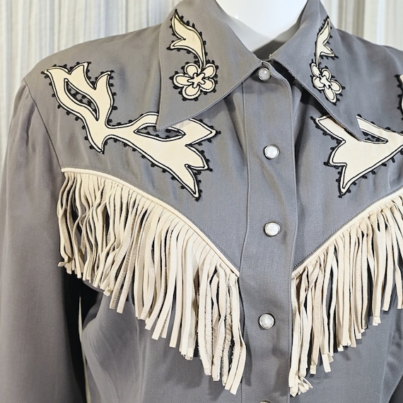 トップス vintage western fringe design shirt Women's West Desperado Studded Western Fringe Tee | Rock