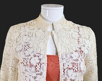 Ameri　EVELYN LACE BLOUSON Vintage 60s Lace Top/jacket, Grandmillenial Lace Blouse S - Etsy