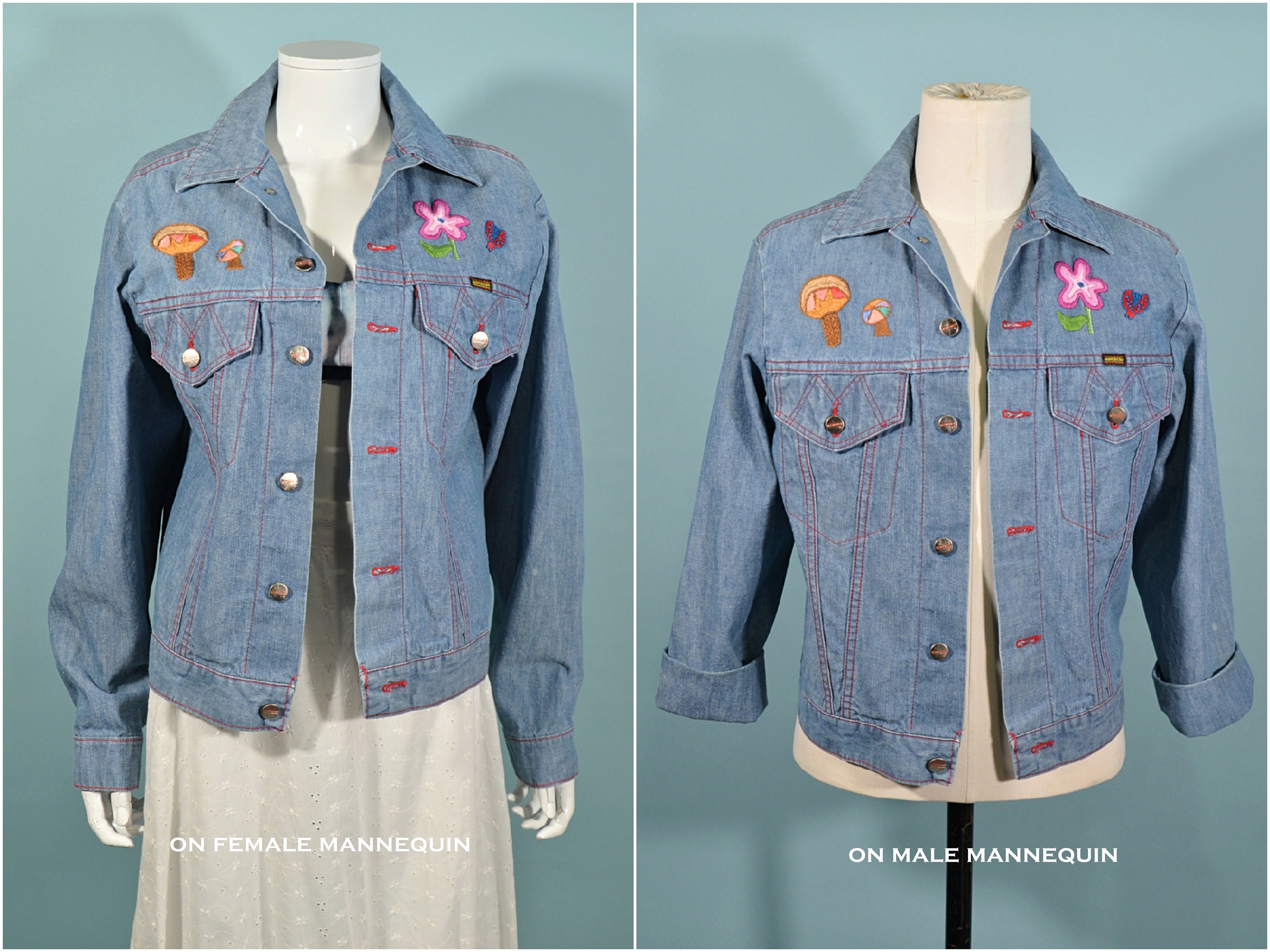 70s Embroidered Denim Jacket, OOAK Hippie Boho Denim Jean Jacket, Maverick 38 - Etsy 70s Embroidered Denim Jacket, OOAK Hippie Boho Denim Jean Jacket, Maverick 38 - Etsy