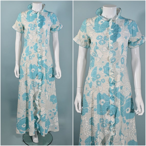 Vintage 50s/60s Floral Dressing Gown House Coat Lo