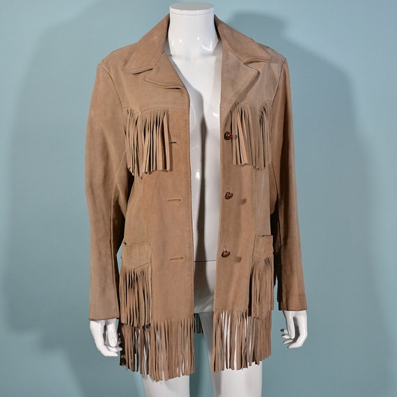 Vintage 60s Suede Fringe Jacket 70s Hippie Jacket