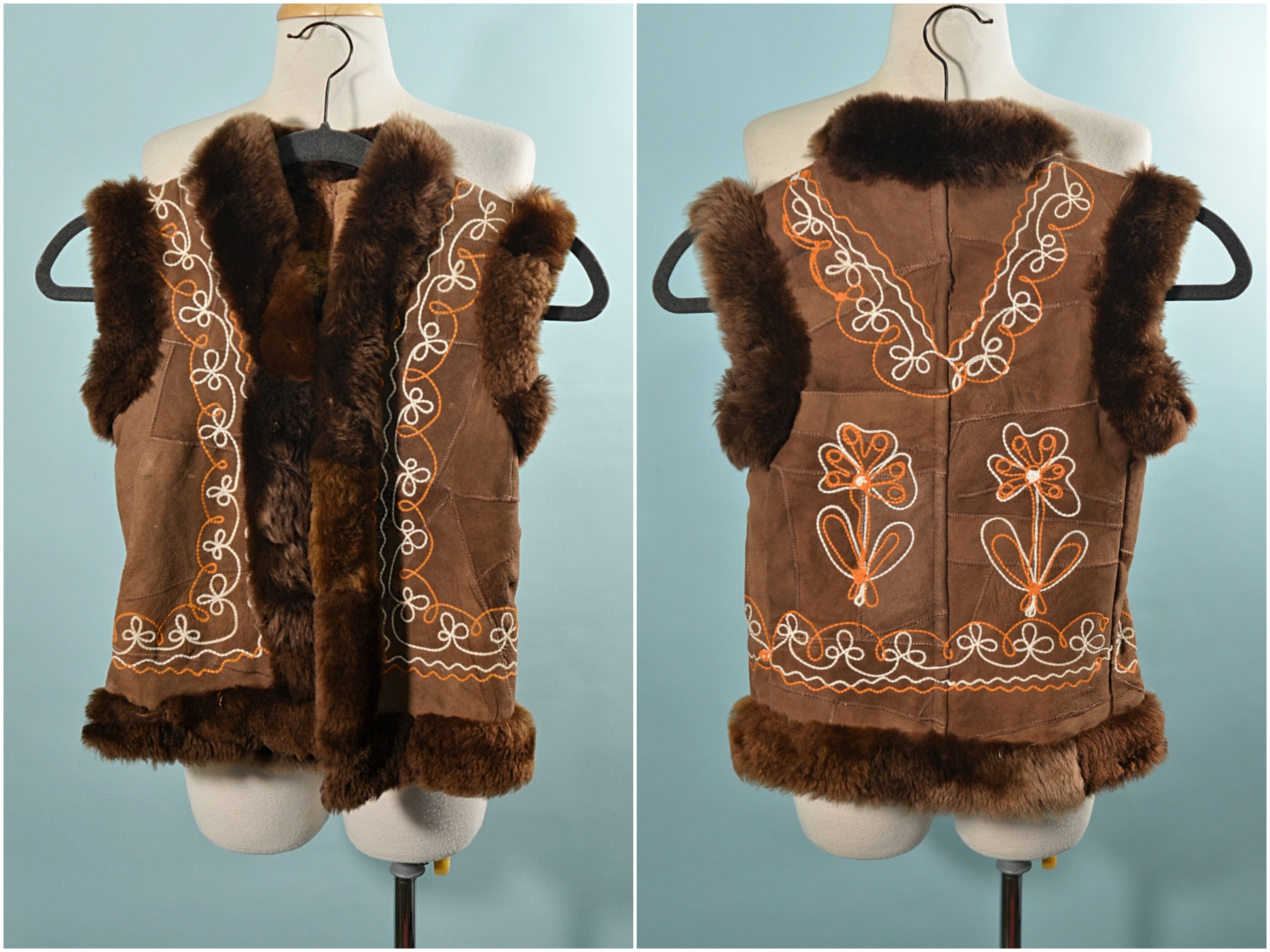 Children's Embroidered Suede Shearling 