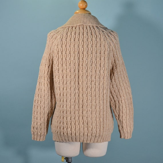 Vintage 60s/70s Chunky Hand Knit Cardigan Cottage… - image 2