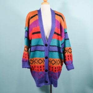 Paul Vivaldi 80s New Wave Sweater Jacket, Bright Post Modern