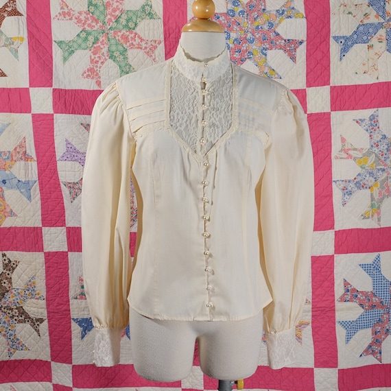 Vintage Gunne Sax Blouse, Prairie Cottagecore Lace
