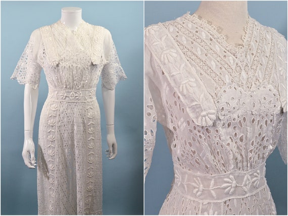 Antique/Vintage Victorian/Edwardian Lace Dress, W… - image 5