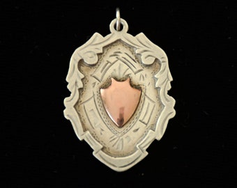 Antique/Vintage Sterling Silver and Rose Gold Pendant/Watch Fob 10.5 Grams