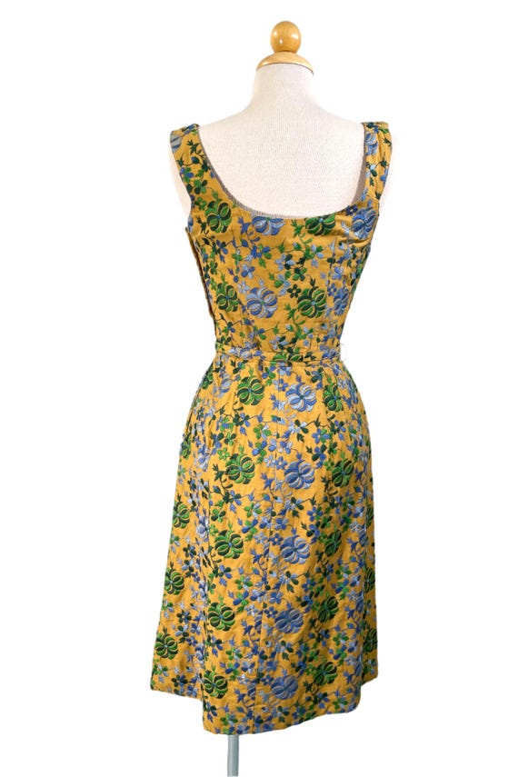 Carolyn Schnurer Vintage 60s Embroidered Fitted Dress S View 6