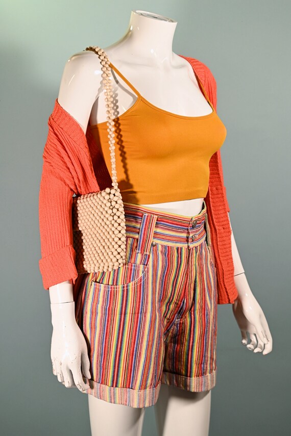 60s Orange V Neck Mod Short Sleeve Top, Marbella … - image 6