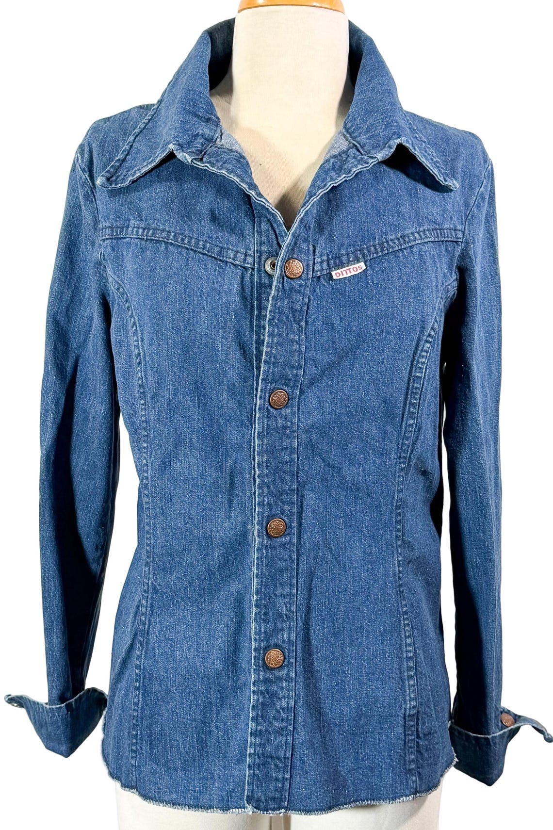 Ditto Vintage 60s Denim Fitted Shirt S, foto 3 de 5