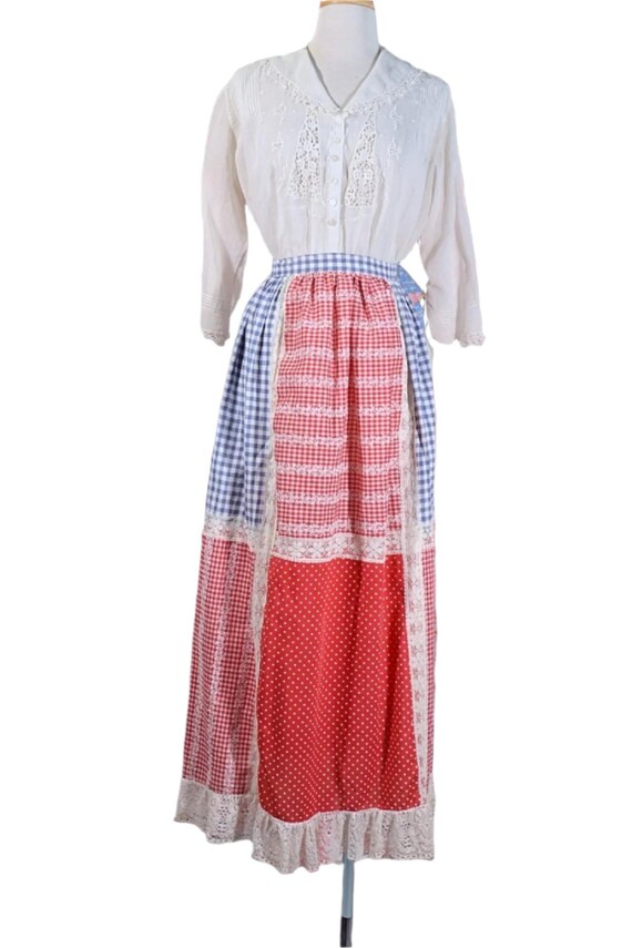 Vintage 60s Patchwork Skirt, Cottagecore Grandmil… - image 2