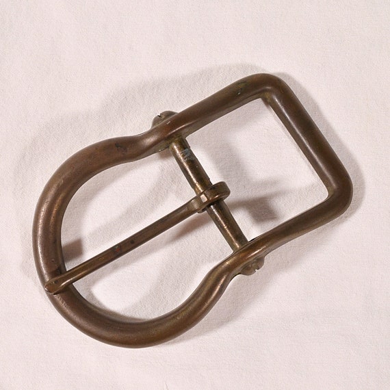 Vintage Large Brass Belt Buckle 4 1/2" L, 153 Gra… - image 1