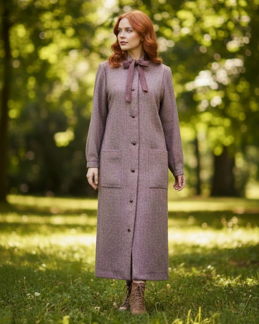 Vintage 70s Mauve Tweed Dark Academia Smock Coat SZ 36 S - Etsy