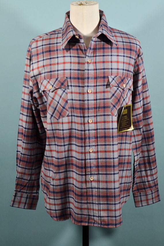 Vintage 70s/80s Plaid Shirt, Unworn w/Original Ta… - image 3