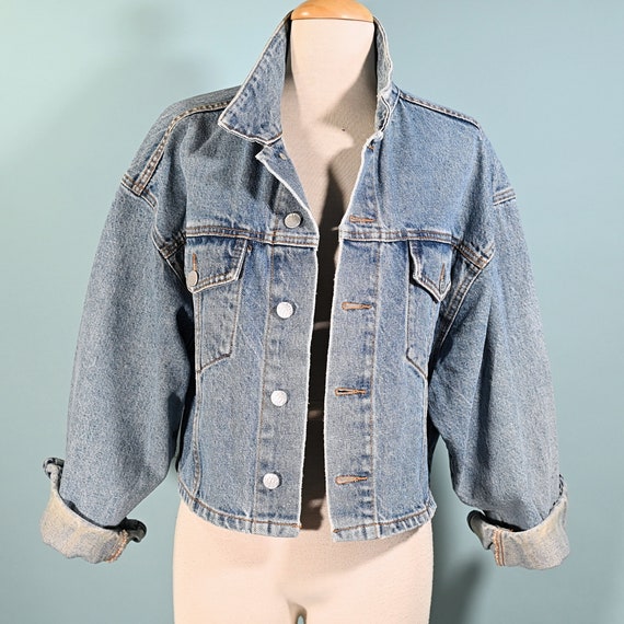 Bongo 80s Denim Cropped Acid Washed Jacket, M - Gem