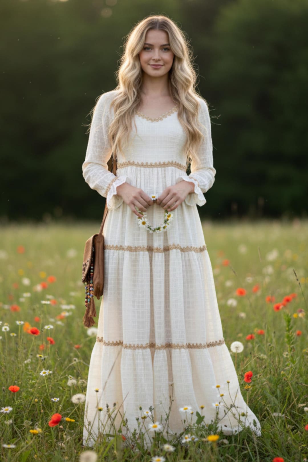 RARE Gunne Sax Black Label Cream Maxi Dress, 27" Waist S - Etsy
