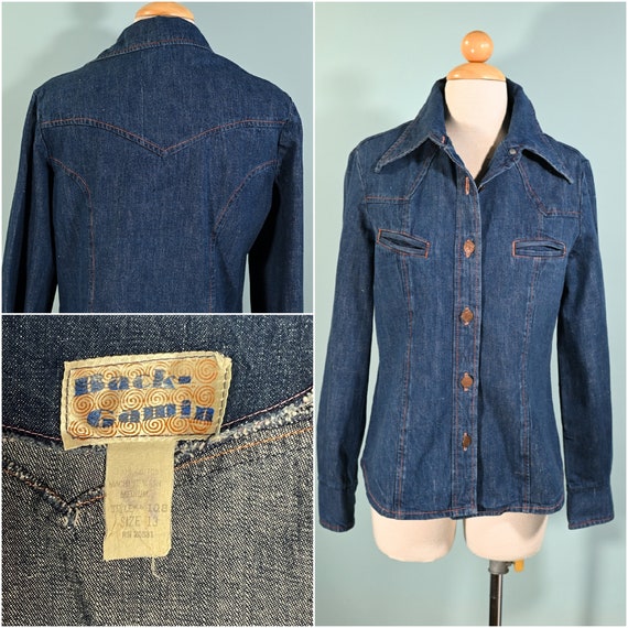 Vintage 60s/70s Womens Denim Shirt by Back Gamin M - image 10