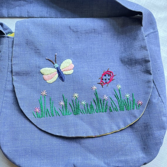 Vintage Handmade Embroidered Shoulder Bag Purse, … - image 2