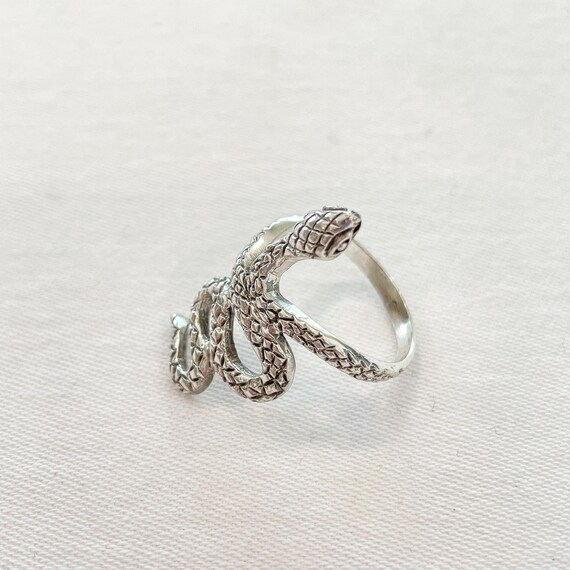 Sterling Silver Coiled Snake Ring, Southwestern E… - image 5
