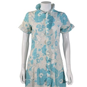 Vintage 50s/60s Floral Dressing Gown House Coat, Loungewear Cotton Robe by Loungees 8
